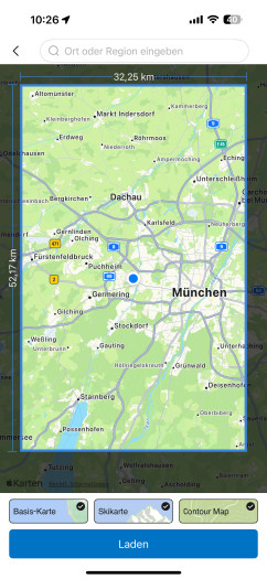 In der App wählen wir die Kartenabschnitte für die Balance 2. (Bild: Amazfit/Screenshot: Golem.de)