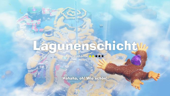 Kong fällt von Schicht zu Schicht - die Landung erfolgt automatisch und ohne Probleme. (Bild: Nintendo / Screenshot: Golem.de)