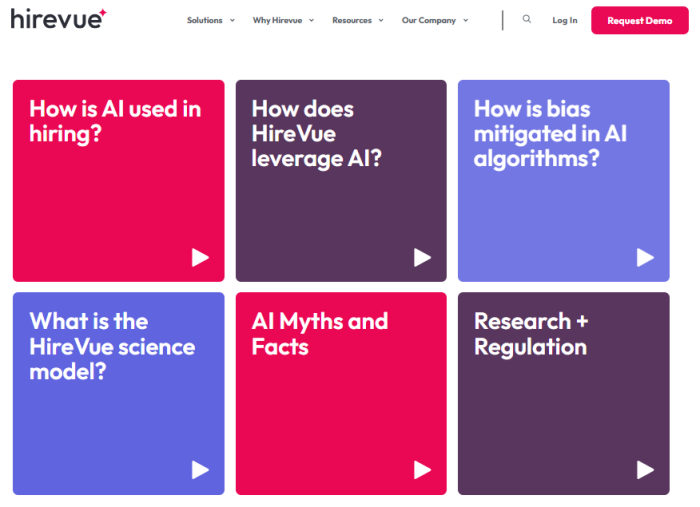 Hirevue versucht, Transparenz zur KI-Nutzung zu zeigen. (Screenshot: Andreas Meier)