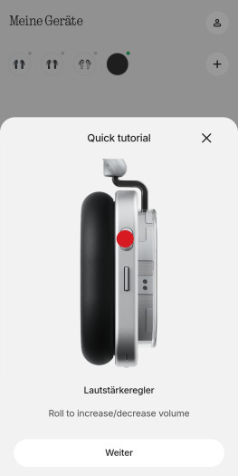 Die Schnellanleitung der Nothing-App für den Headphone (1) (Bild: Nothing/Screenshot: Golem.de)
