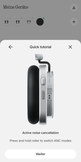 Die Schnellanleitung der Nothing-App für den Headphone (1) (Bild: Nothing/Screenshot: Golem.de)