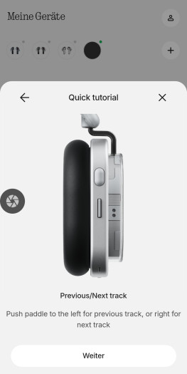 Die Schnellanleitung der Nothing-App für den Headphone (1) (Bild: Nothing/Screenshot: Golem.de)
