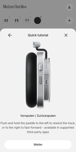 Die Schnellanleitung der Nothing-App für den Headphone (1) (Bild: Nothing/Screenshot: Golem.de)