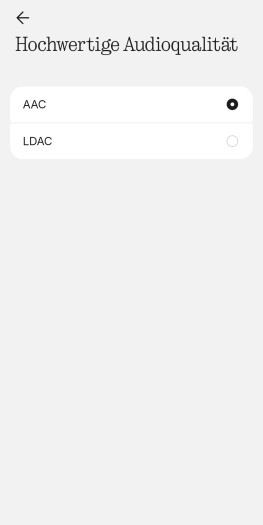 In der App können wir die LDAC-Zuspielung komfortabel ändern.  (Bild: Nothing/Screenshot: Golem.de)