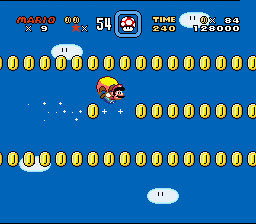 Hoch hinaus: Als Cape-Mario kann man die Levels fliegend bewältigen. (Bild: Moby Games)