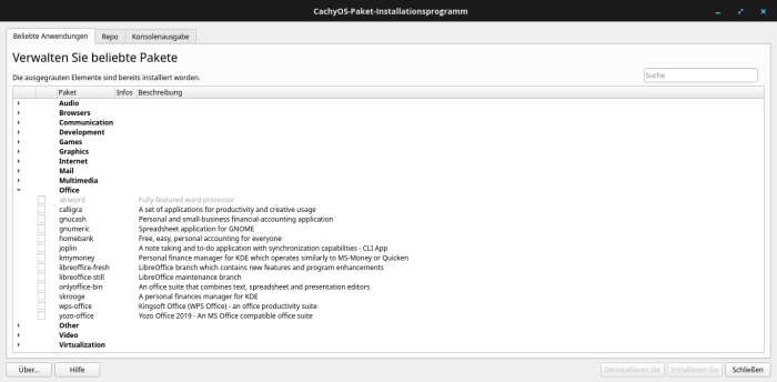 Mithilfe einer grafischen Anwendung ohne optische Gimmicks können neue Programme in das System integriert werden. (Screenshot: Erik Bärwaldt)