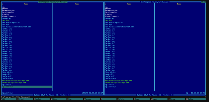 Der Far Manager erinnert an den Norton Commander. (Screenshot: Florian Bottke)