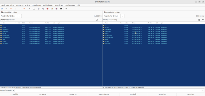 Gnome Commander unter Ubuntu (Screenshot: Florian Bottke)