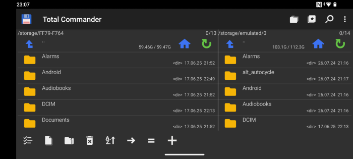 Der Total Commander unter Android (Screenshot: Florian Bottke)