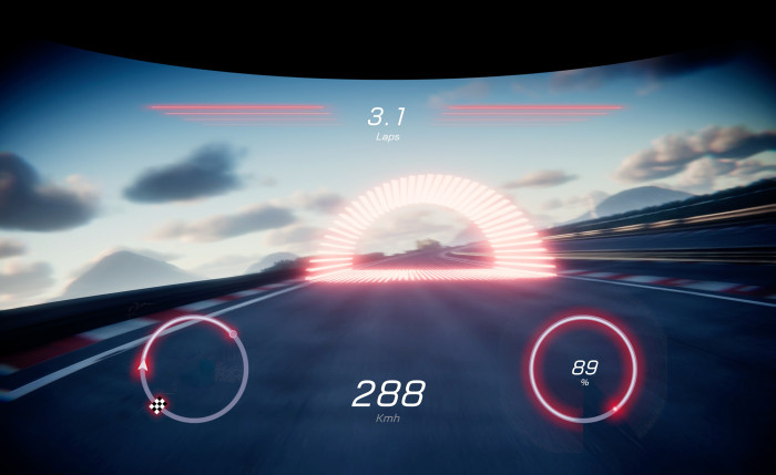Das virtuelle Tor signalisierte dem Fahrer, wann er den Fuß vom Fahrpedal nehmen sollte. (Foto: Mercedes-Benz)