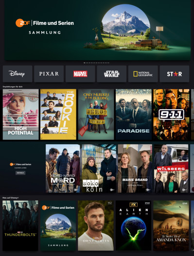 So werden die Inhalte des ZDF in Disney+ integriert. (Bild: Disney)