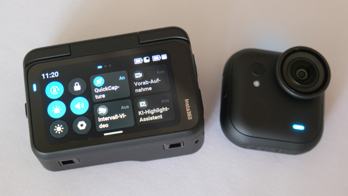 Das Optionenmenü erinnert an andere Insta360-Kameras. (Foto: Steinlechner / Golem)