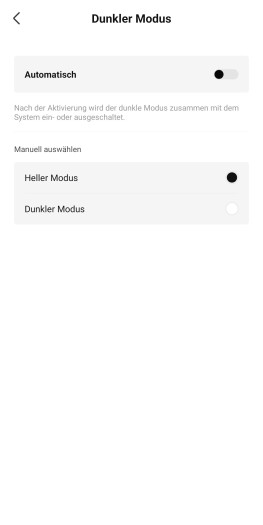 Die Shokz-App unterstützt einen Dark-Mode. (Bild: Shokz/Screenshot: Golem)