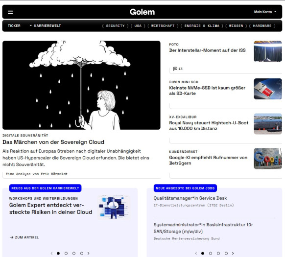 Der neue Look von Golem ab 2025.