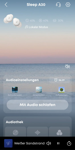 Die Soundcore-App für die Sleep A30 (Bild: Anker/Screenshot: Golem.de)