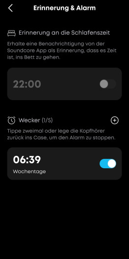 Bis zu fünf Wecker sind mit den Sleep A30 möglich. (Bild: Anker/Screenshot: Golem.de)