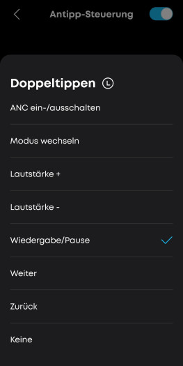 Die beiden Gesten lassen sich bei Bedarf mit anderen Befehlen belegen. (Bild: Anker/Screenshot: Golem.de)