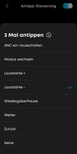 Die beiden Gesten lassen sich bei Bedarf mit anderen Befehlen belegen. (Bild: Anker/Screenshot: Golem.de)