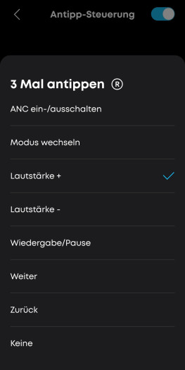 Die beiden Gesten lassen sich bei Bedarf mit anderen Befehlen belegen. (Bild: Anker/Screenshot: Golem.de)