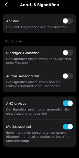 Der Umgang mit Signaltönen lässt sich sehr umfangreich konfigurieren, damit die einen nicht aus dem Schlaf reißen können. (Bild: Anker/Screenshot: Golem.de)