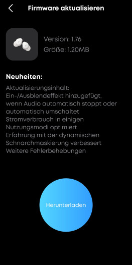 Firmware-Updates für die Sleep A30 lassen sich in wenigen Minuten installieren - vorbildlich. (Bild: Anker/Screenshot: Golem.de)