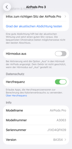Die Herzfrequenzmessung ist standardmäßig aktiv und verringert die Akkulaufzeit. (Bild: Apple/Screenshot: Golem)