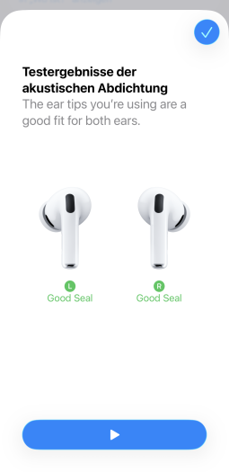 Schlampige Arbeit: In den Einstellungen zu den Airpods Pro 3 finden sich noch Stellen, die nicht übersetzt wurden. (Bild: Apple/Screenshot: Golem)