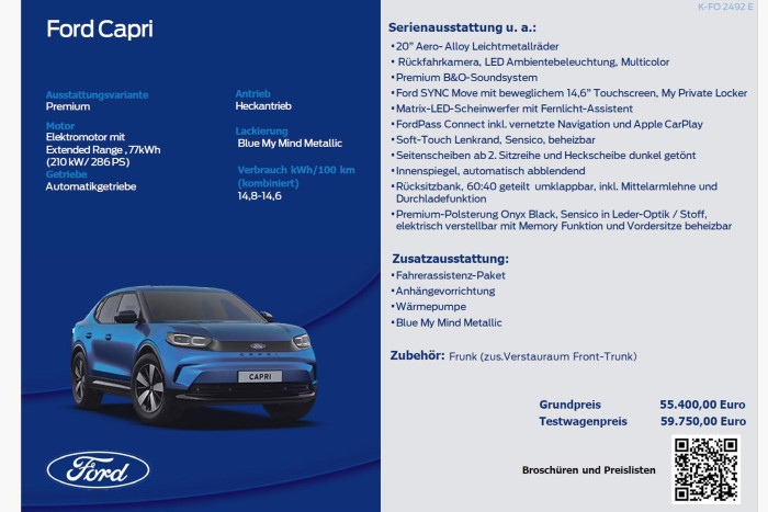 Unser Testauto kostete mit den Extras fast 60.000 Euro. (Grafik: Ford)