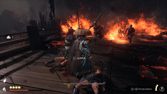 Feuer spielt in vielen Kämpfen eine wichtige Rolle. (Bild: Sony/Screenshot: Golem)