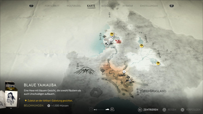 Auf der Karte sind alle wichtigen Orte markiert. (Bild: Sony/Screenshot: Golem)