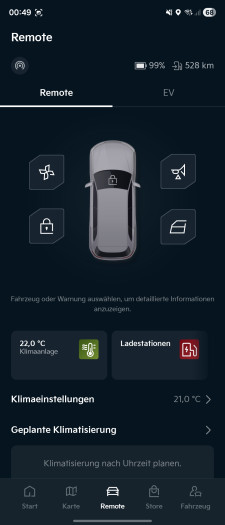 Die Klimasteuerung aus der Ferne passt sich automatisch an die aktuellen Wetterverhältnisse an - Nutzer können aber auch eine selbst gewählte Temperatur einstellen. (Screenshot: Tobias Költzsch/Golem)
