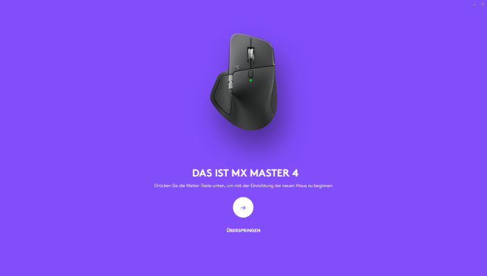 In der Logitech-Software Options+ lässt sich die MX Master 4 anpassen. (Bild: Logitech/Screenshot: Golem)