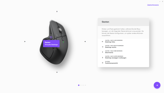 In der Logitech-Software Options+ lässt sich die MX Master 4 anpassen. (Bild: Logitech/Screenshot: Golem)