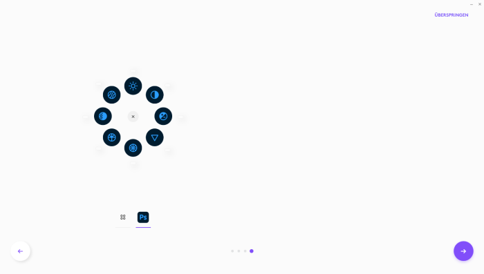 Der Actions-Ring bringt Befehle in die Nähe des Mauszeigers. (Bild: Logitech/Screenshot: Golem)