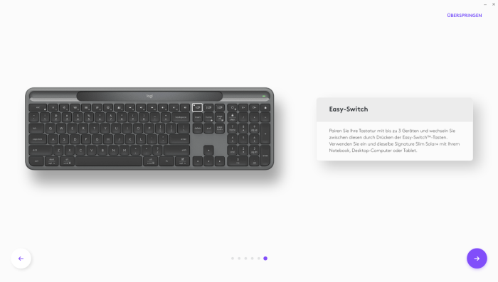 Easy Switch bietet einen bequemen Gerätewechsel. (Bild: Logitech/Screenshot: Golem.de)