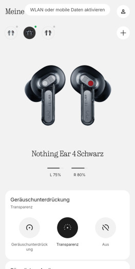 Diese Einstellungen bietet die Nothing-X-App. (Bild: Nothing/Screenshot: Golem.de)