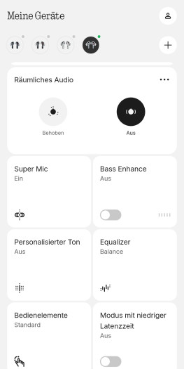 Diese Einstellungen bietet die Nothing-X-App. (Bild: Nothing/Screenshot: Golem.de)