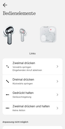 Die Tastenbelegung der Ear 4. (Bild: Nothing/Screenshot: Golem.de)