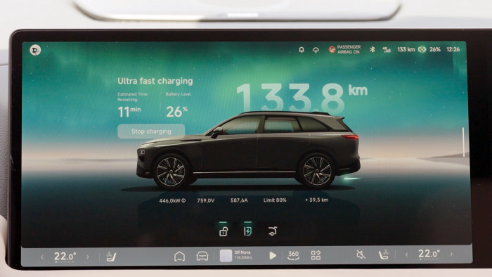 Anzeige Ladeleistung (Bild: Xpeng)