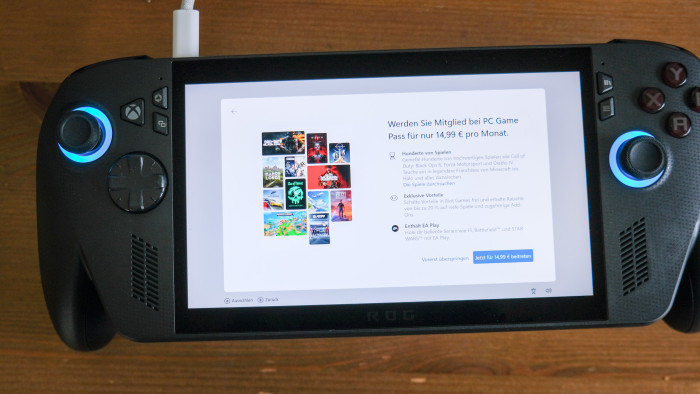 Bei der Ersteinrichtung bekommen wir den PC Game Pass angeboten ... (Bild: Steinlechner/Golem)