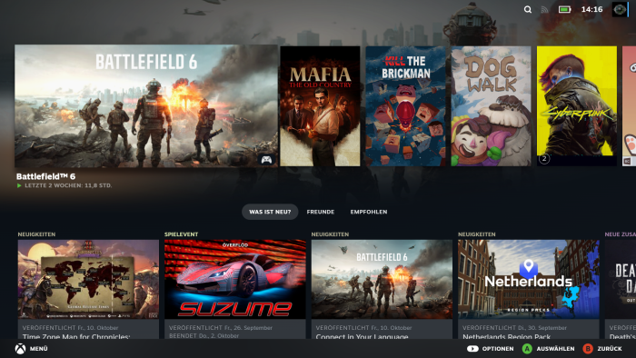 Steam läuft wahlweise im Big-Picture-Mode. (Bild: Valve/Screenshot: Golem)