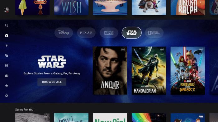 So sieht die neue Oberfläche von Disney+ aus. (Bild: Disney)