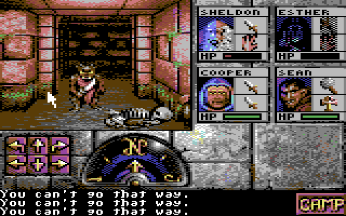 Die Faszination des Originals Eye of the Beholder bleibt auch in der C64-Version erhalten. Dank der neuen Automap-Funktion entfällt sogar das lästige Mitzeichnen von Papierkarten. (Bild: SSI, Westwood Associates / Andreas Larsson)