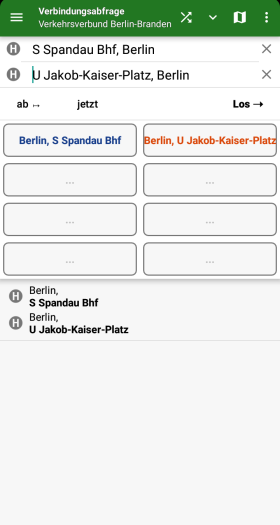 Mit den schnellen Ortswahlen in Öffi NG erspart man sich Tipparbeit. (Screenshot: Golem)