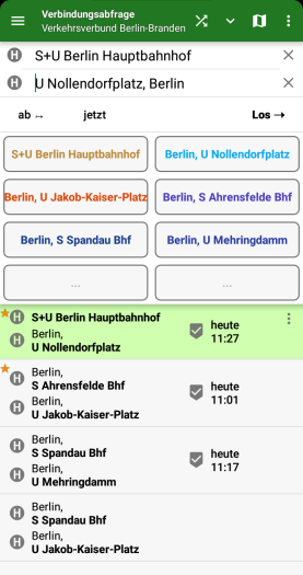 Wie bei Öffi lassen sich auch bei Öffi NG Verbindungen als Favoriten speichern. (Screenshot: Golem)