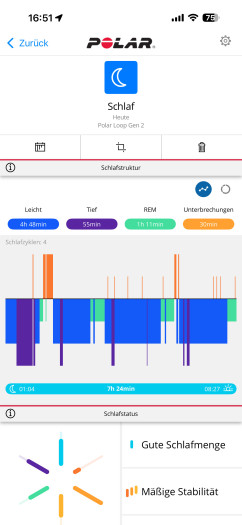 Die Schlafanlyse von Polar ist richtig gut. (Bild: Polar / Screenshot: Golem.de)