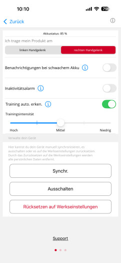Die Optionen für Polar Loop sind schön übersichtlich.  (Bild: Polar / Screenshot: Golem.de)
