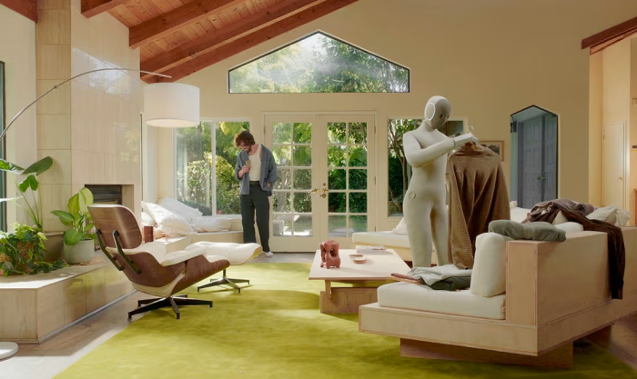 Neo legt Wäsche zusammen. (Bild: X1)