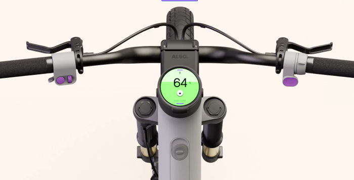 Im Lenker ist ein rundes Touchdisplay integriert. (Bild: Also)