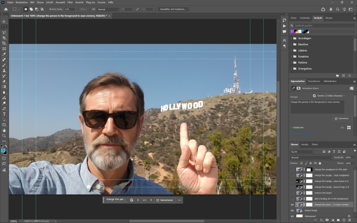Das Gesicht lässt sich austauschen, aber die Aufforderung, Sean Connery zu generieren, wurde ignoriert. (Bildgenerierung: Martin Wolf/Golem.de)